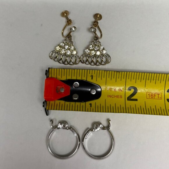 Lot of Two (2) Silver Tone Clip-On Earrings - Picture 7 of 8